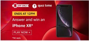 AMAZON TODAY QUIZ 1 SEPTEMBER an iPhone XR